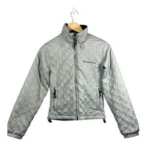 PREDATOR WEAR Women's Lightweight Quilted Zip-Up Coat Jacket Silver Size XS